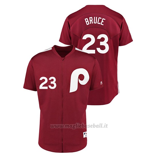 Maglia Baseball Uomo Philadelphia Phillies 23 Jay Bruce 1979 Saturday Night Special Autentico Rosso